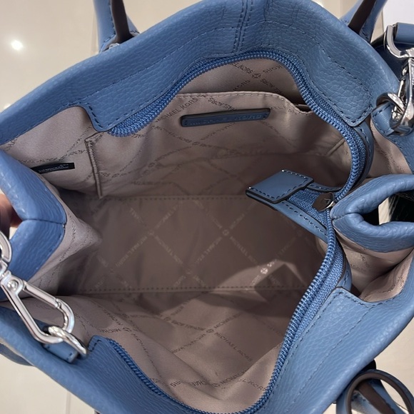 Michael Kors Mirella Small Pebbled Leather Shopper Top Zip Crossbody XBODY Tote - Picture 11 of 16